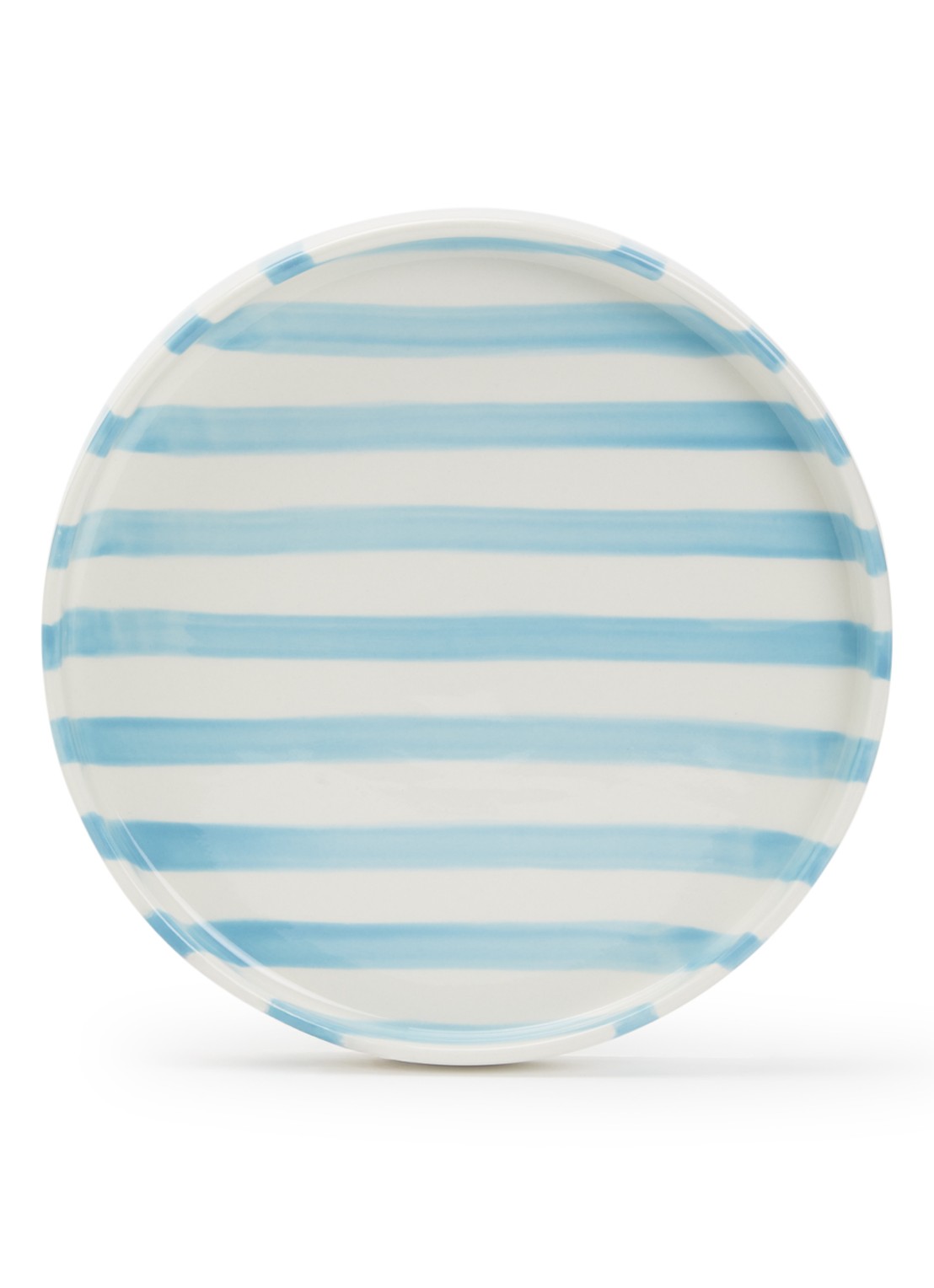 vtwonen Stripes ontbijtbord 20 cm  - voorkant lichtblauw