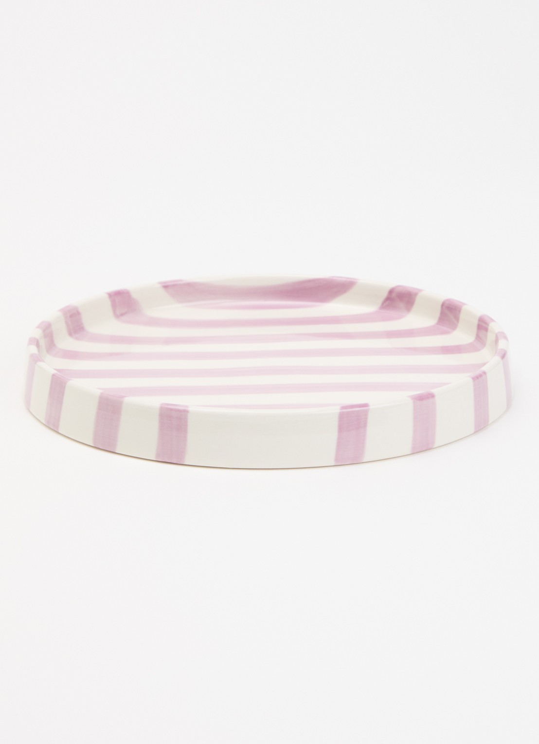 vtwonen Stripes ontbijtbord 20 cm  - voorkant 2 lila