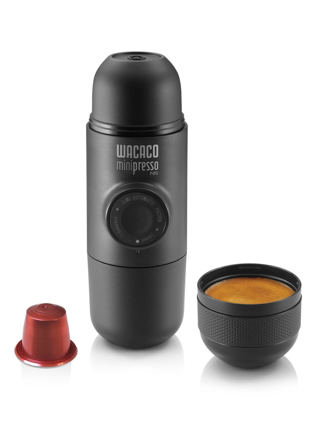 Wacaco Minipresso draagbare espresso machine - voorkant 7 zwart