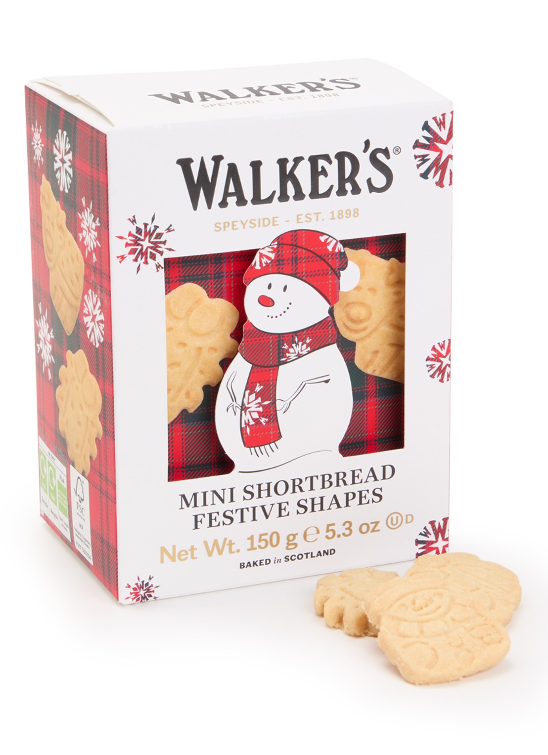 Walkers Mini Shortbread Festive Shapes zandkoekjes 150 gram - voorkant undefined