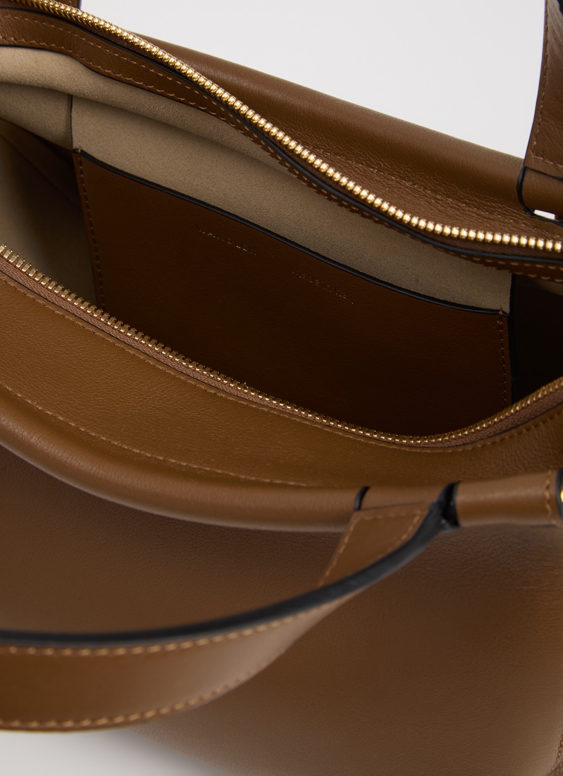 Wandler Ida handtas van kalfsleer met afneembare schouderriem - detail 2 cognac