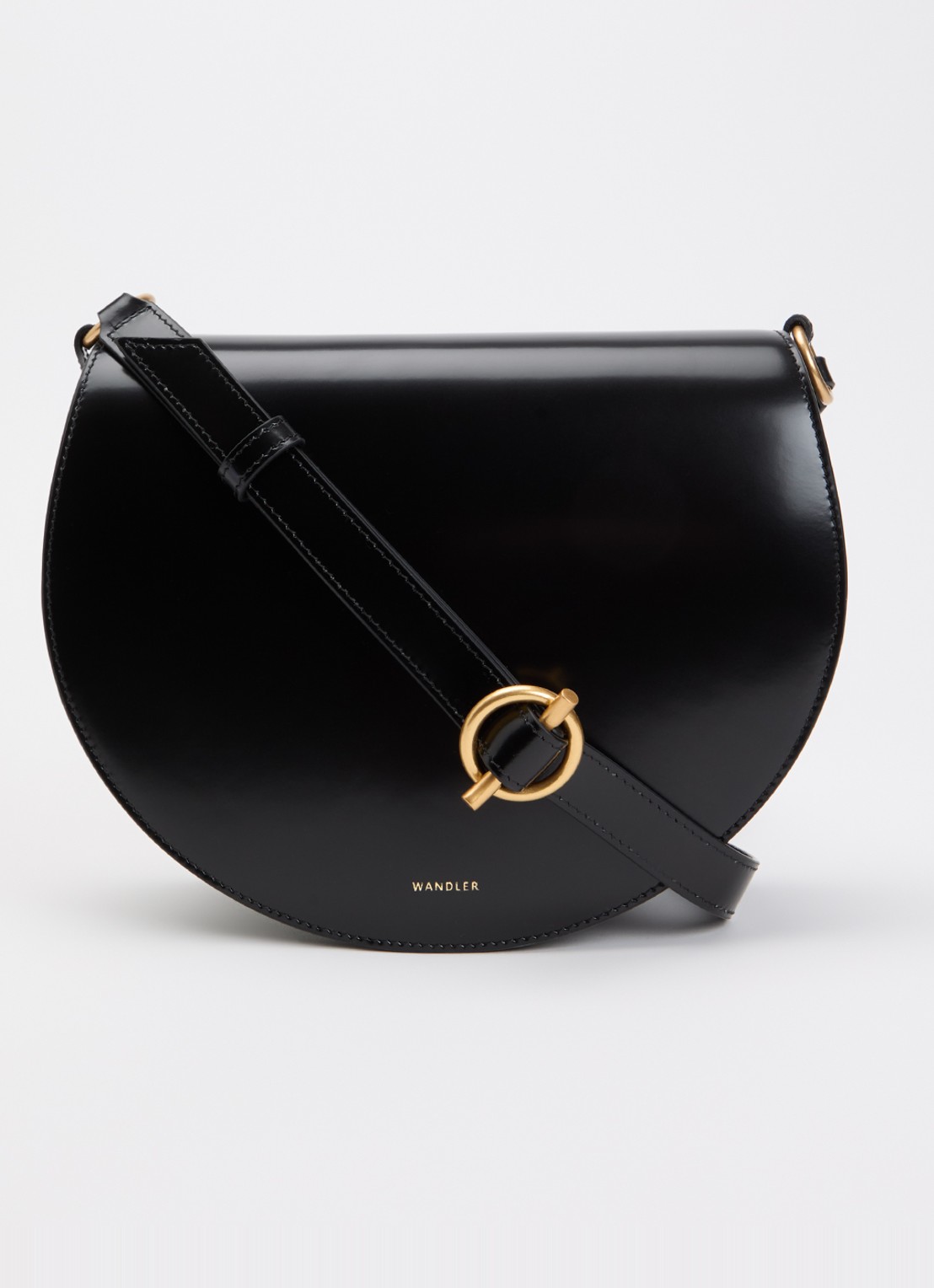 Wandler Kate crossbodytas van kalfsleer - voorkant 2 zwart