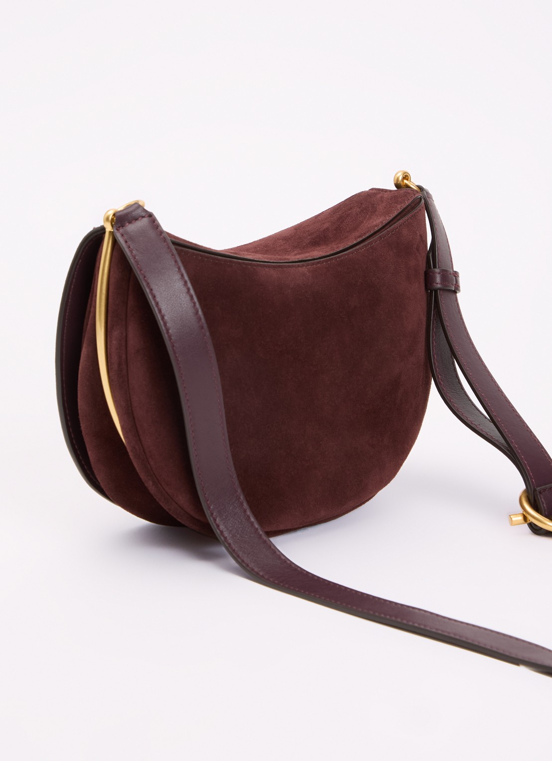 Wandler Kate crossbodytas van suède - achterkant 7 kastanjebruin
