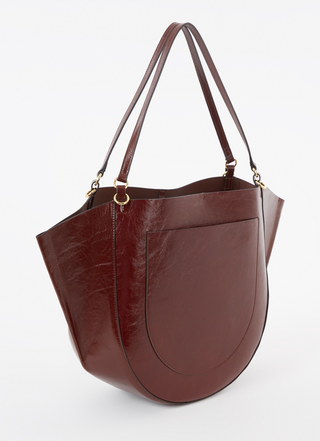 Wandler Mia shopper van kalfsleer - detail 4 kastanjebruin