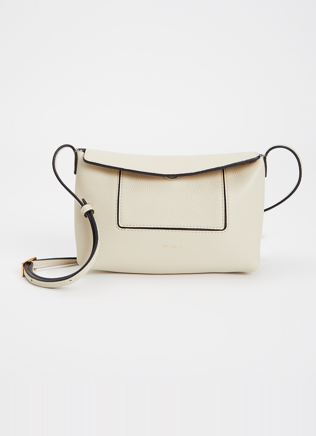 Wandler Penelope Slouch schoudertas van kalfsleer - voorkant creme