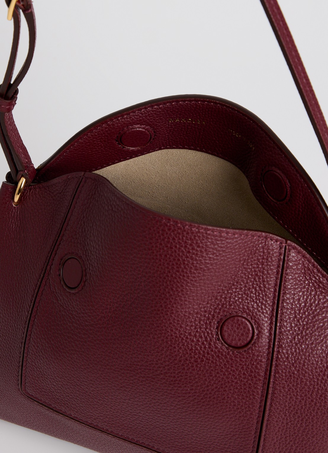 Wandler Penelope Slouch schoudertas van kalfsleer - detail 5 bordeauxrood