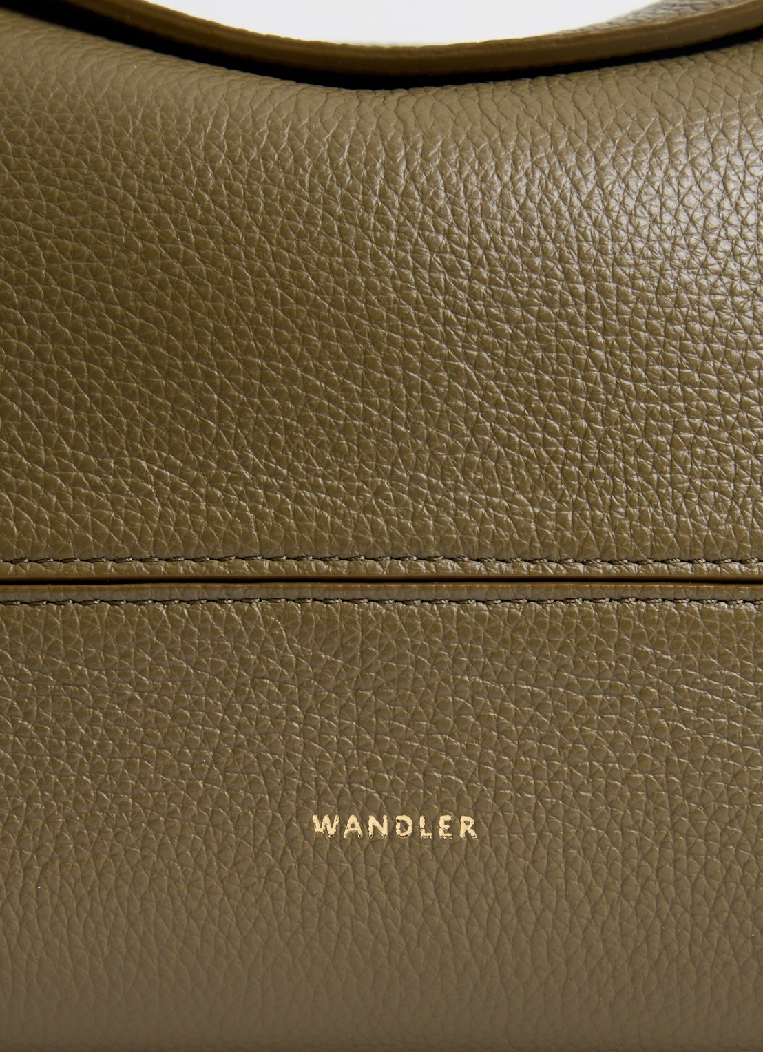 Wandler Penelope Slouch schoudertas van kalfsleer - detail 4 olijfgroen