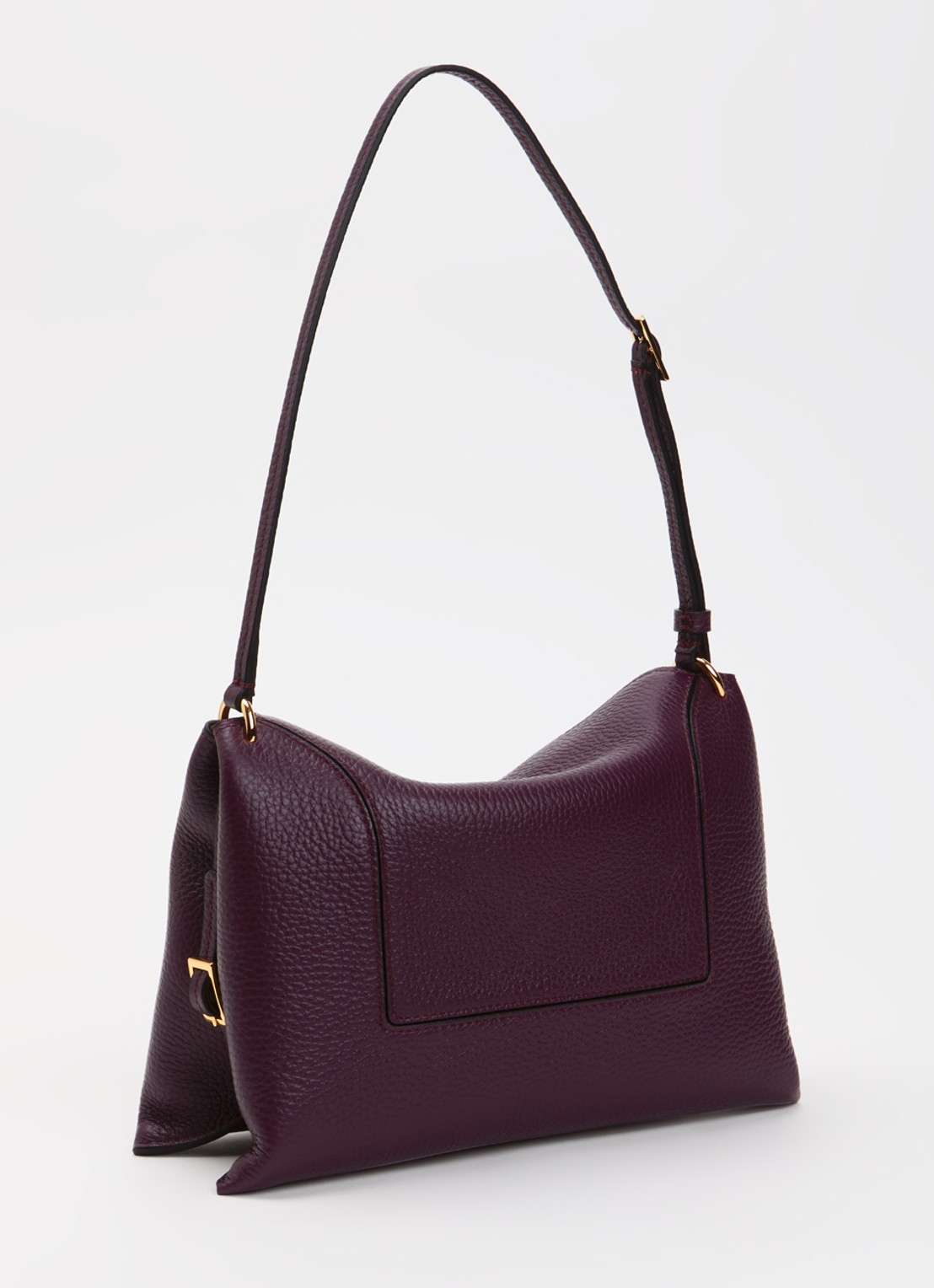 Wandler Penelope Slouch schoudertas van kalfsleer - achterkant 6 aubergine