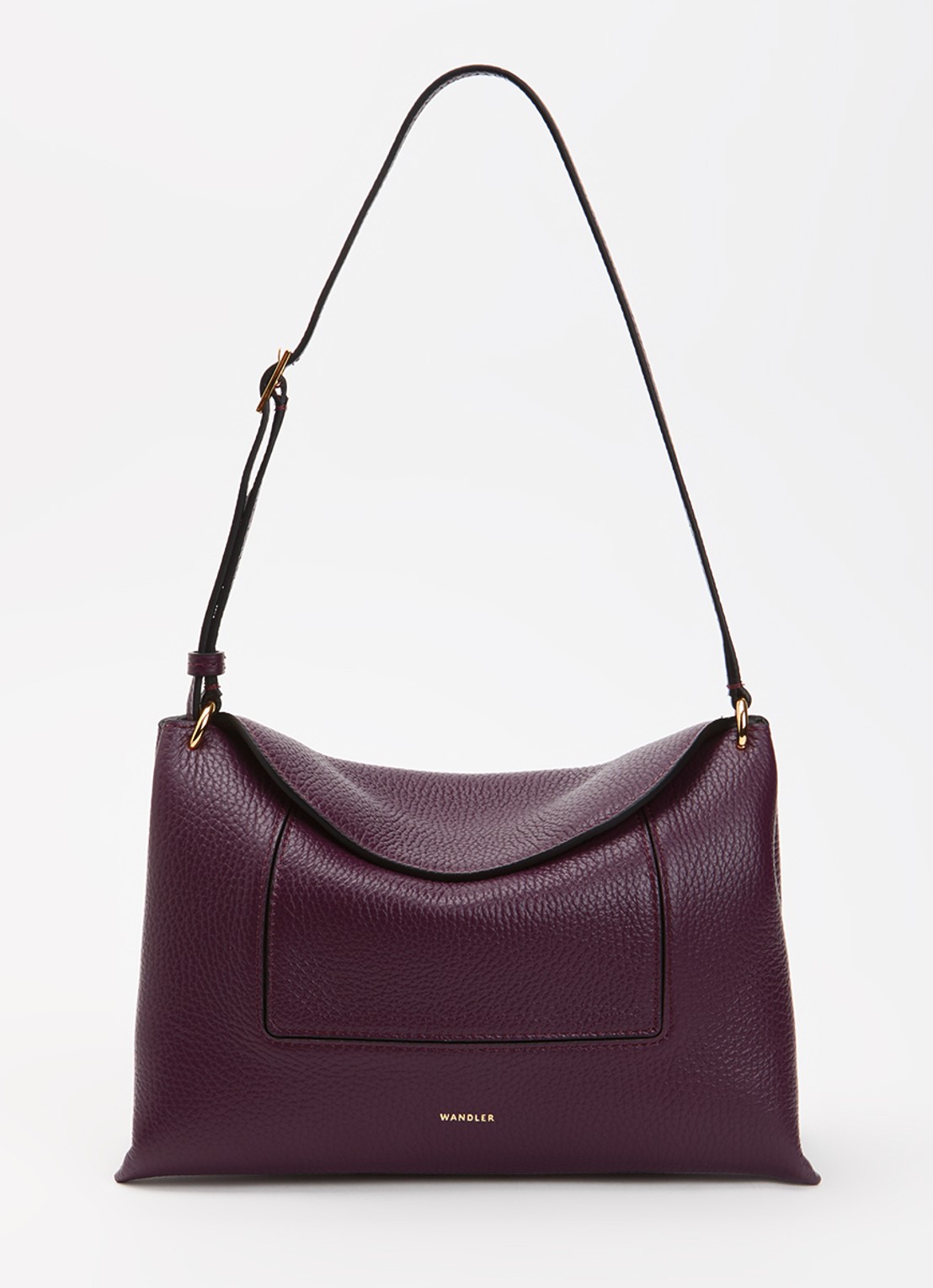 Wandler Penelope Slouch schoudertas van kalfsleer - voorkant 5 aubergine