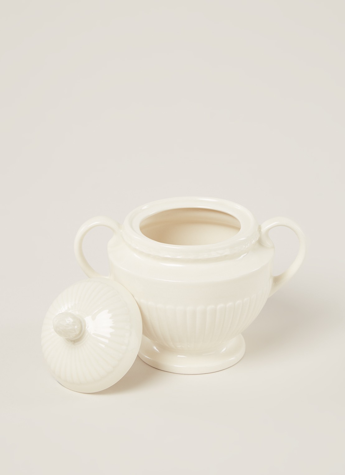Wedgwood Edme suikerpot - detail gebroken wit