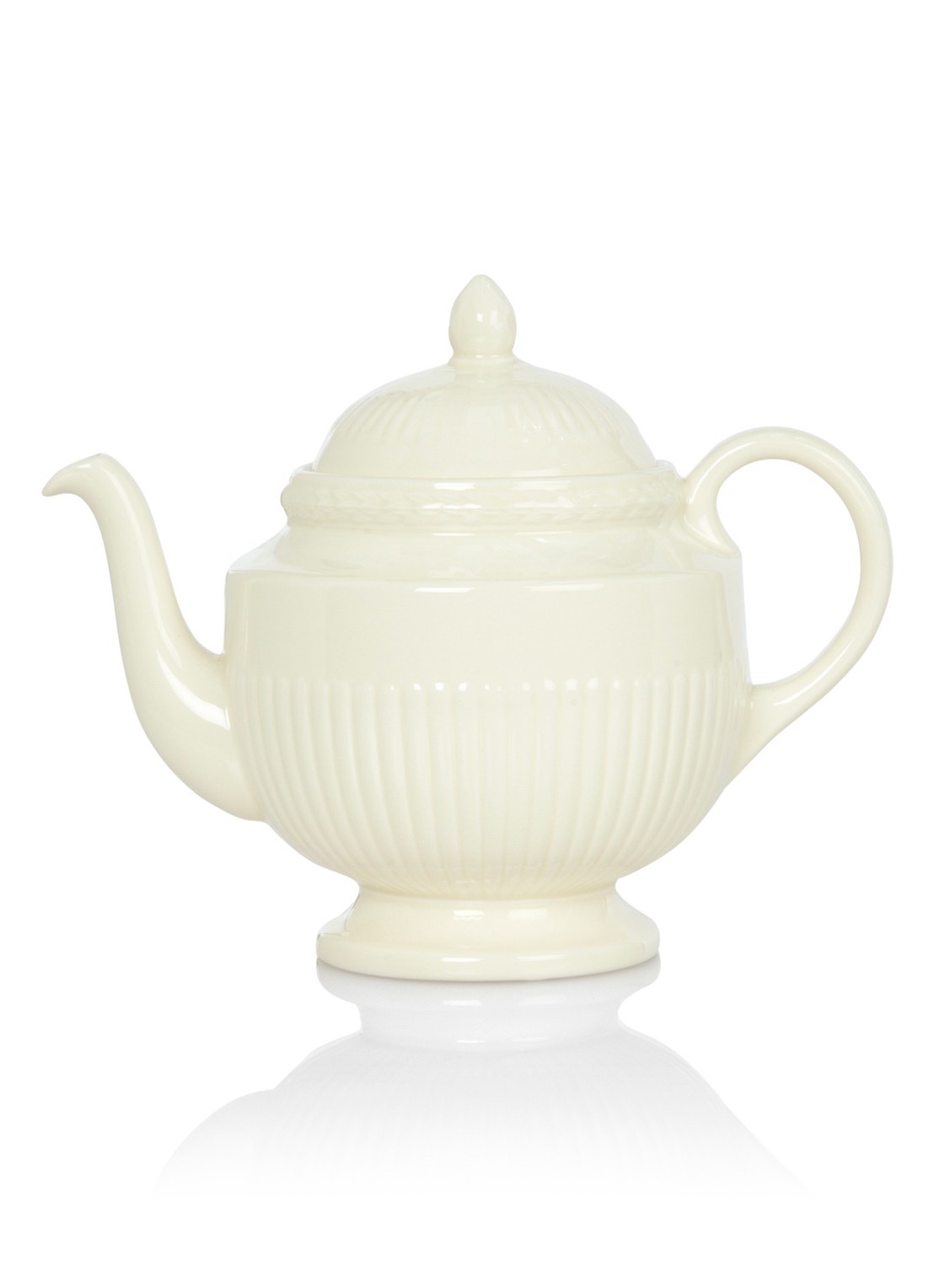 Wedgwood Edme theepot 0,8 liter - voorkant 2 gebroken wit