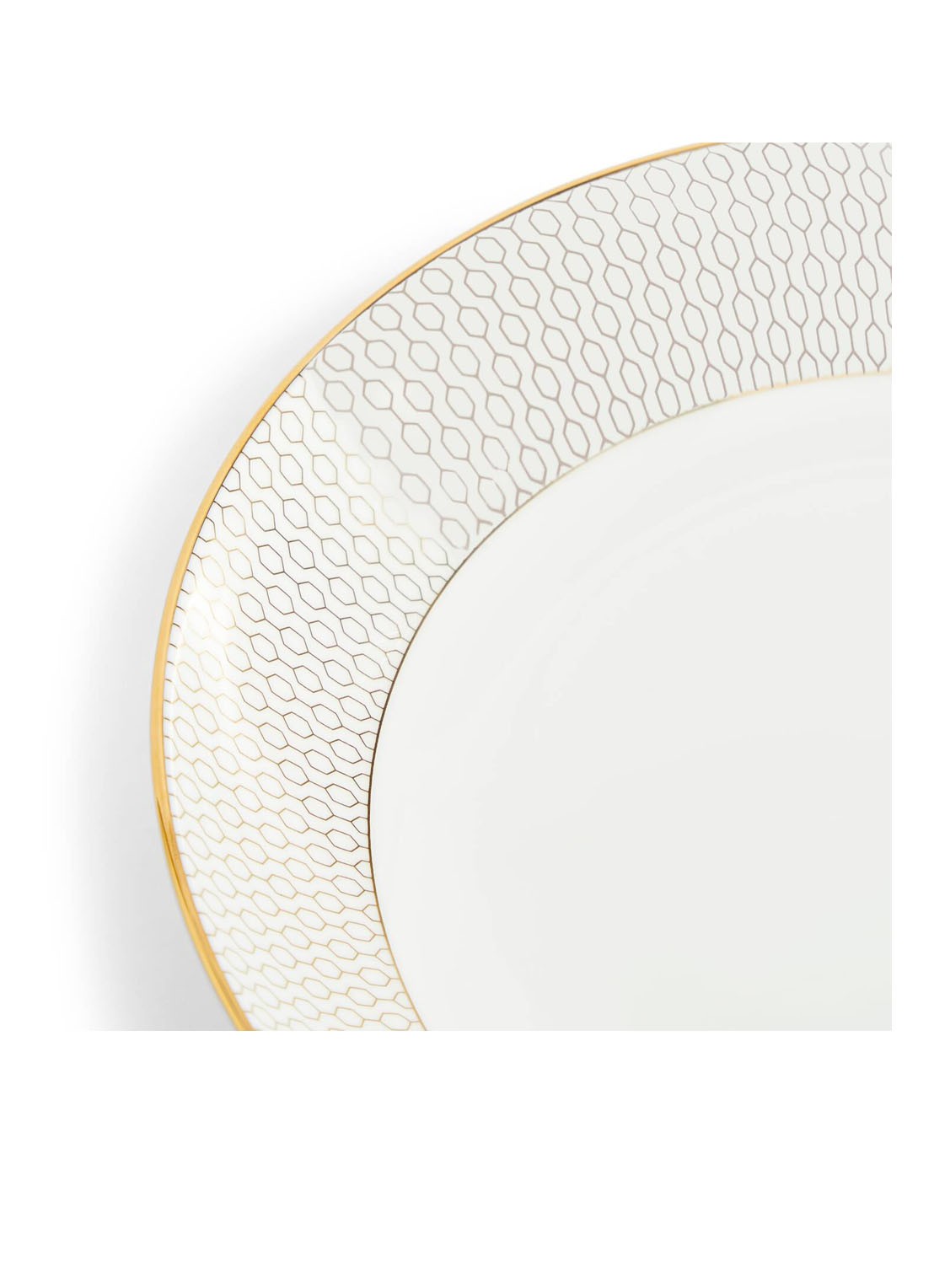 Wedgwood Gio Gold diep bord 22 cm - detail gebroken wit