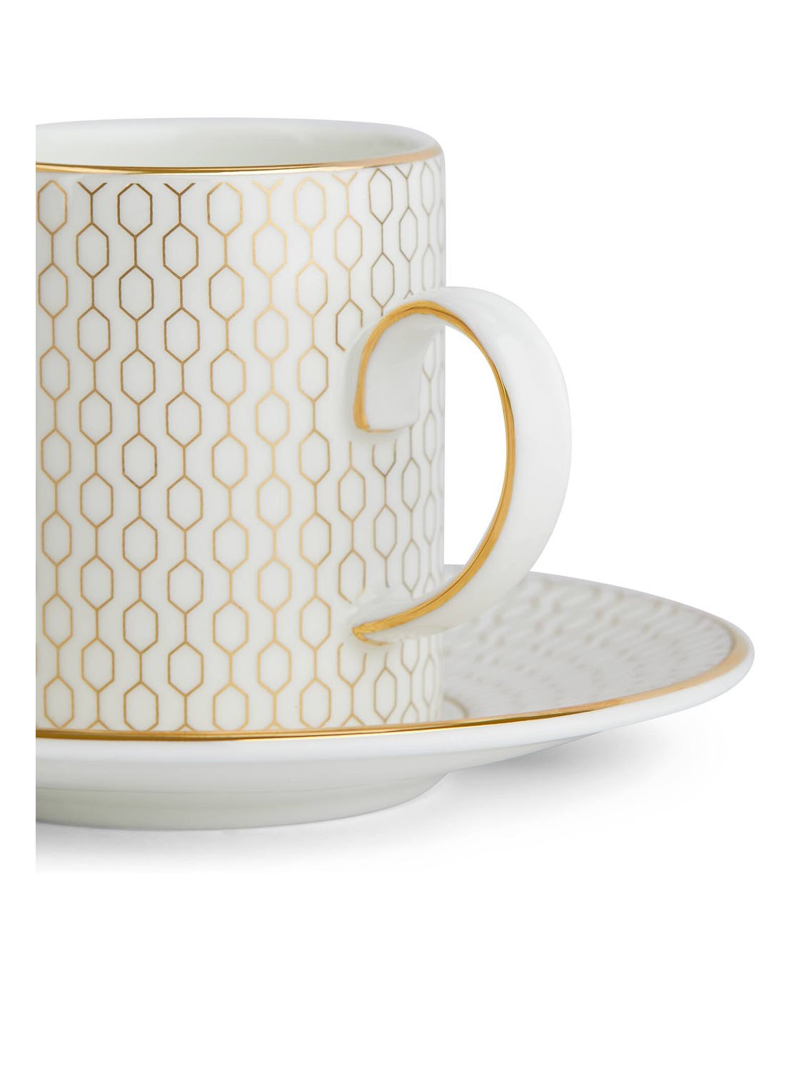 Wedgwood Gio Gold espressokopje met schotel 7,3 cl  - detail gebroken wit