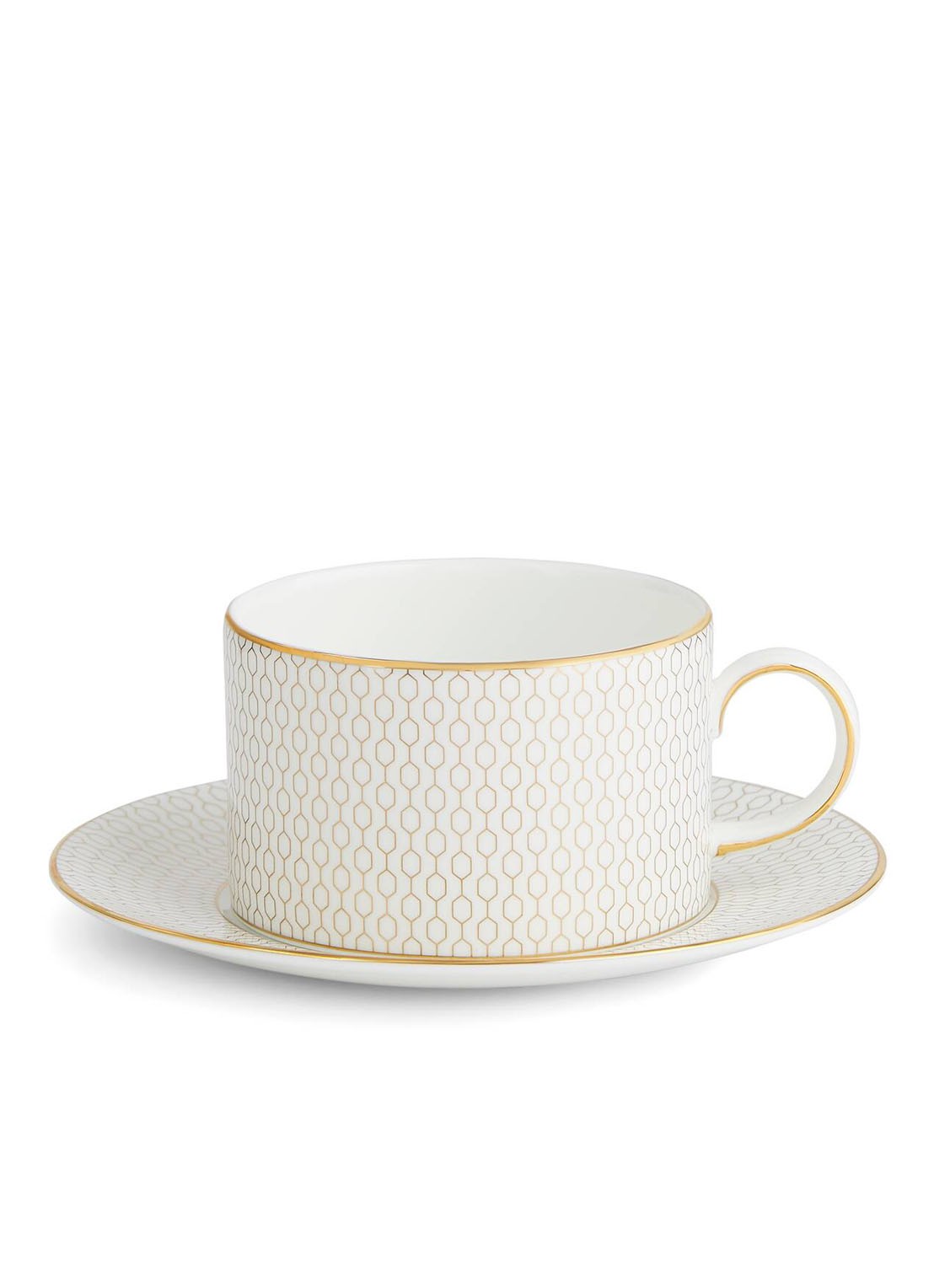 Wedgwood Gio Gold kopje met schotel 18 cl - voorkant 4 gebroken wit