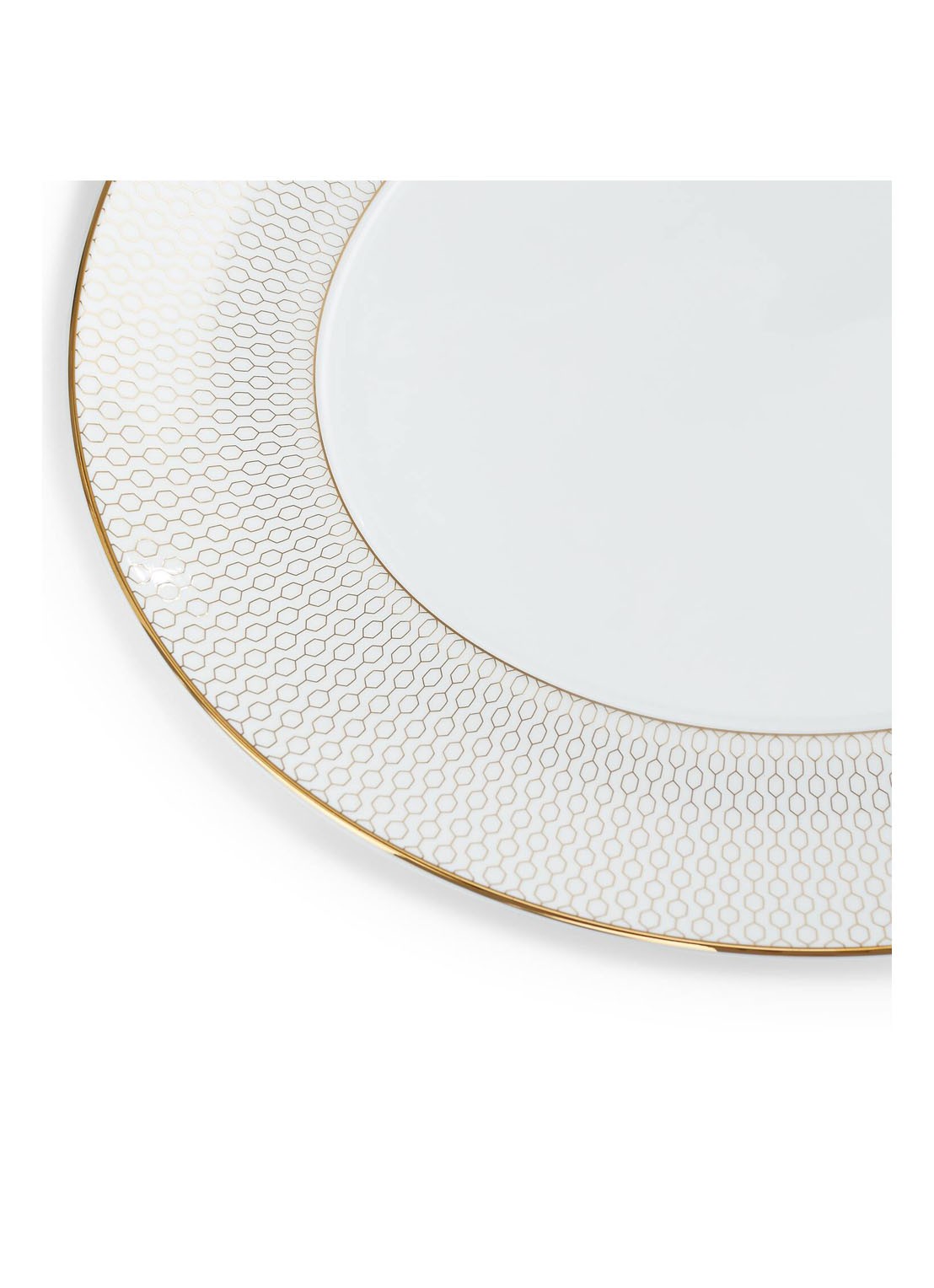 Wedgwood Gio Gold ovale serveerschaal 33 cm - voorkant 2 wit