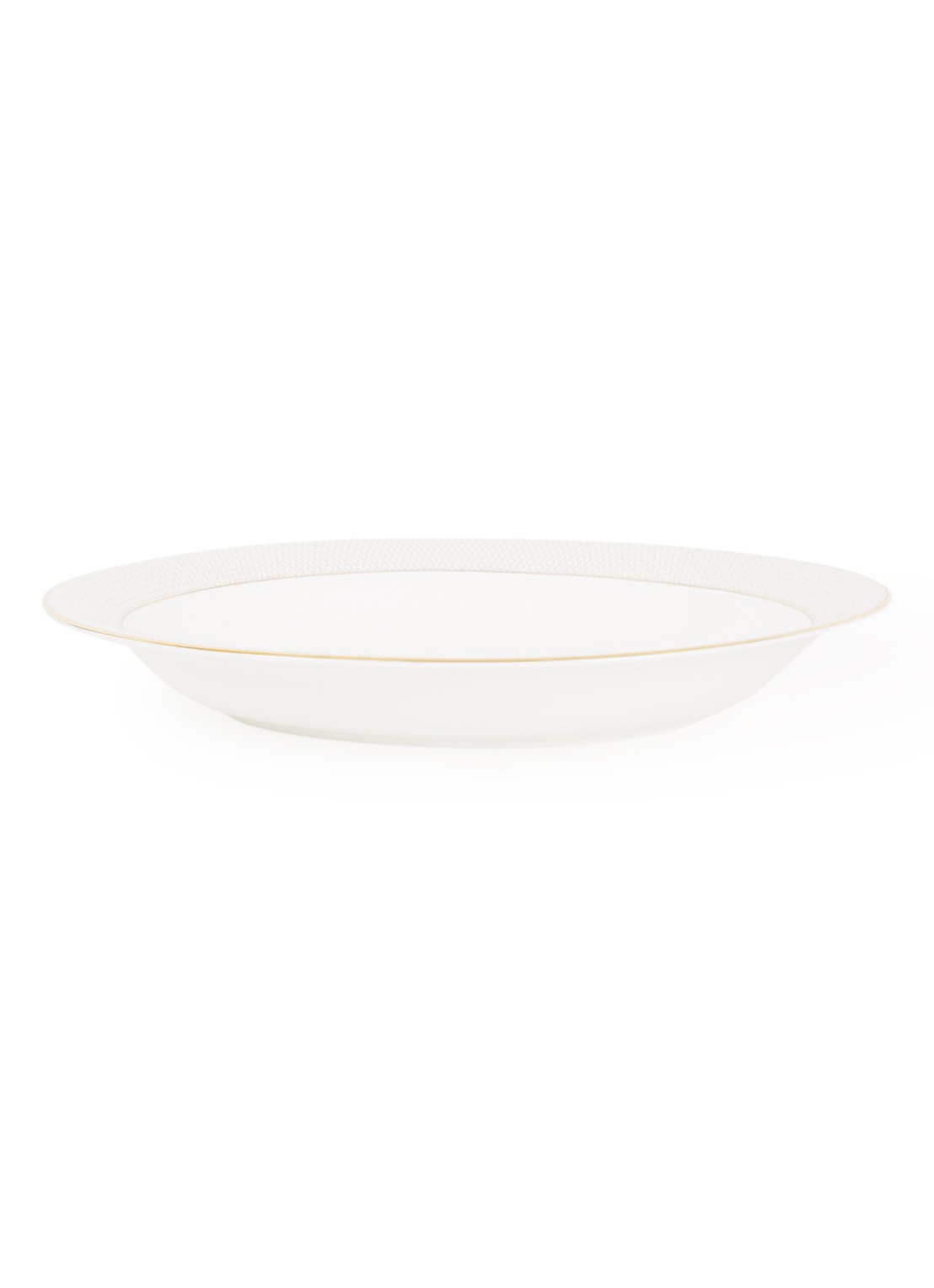 Wedgwood Gio Gold serveerschaal 33,5 cm - voorkant wit