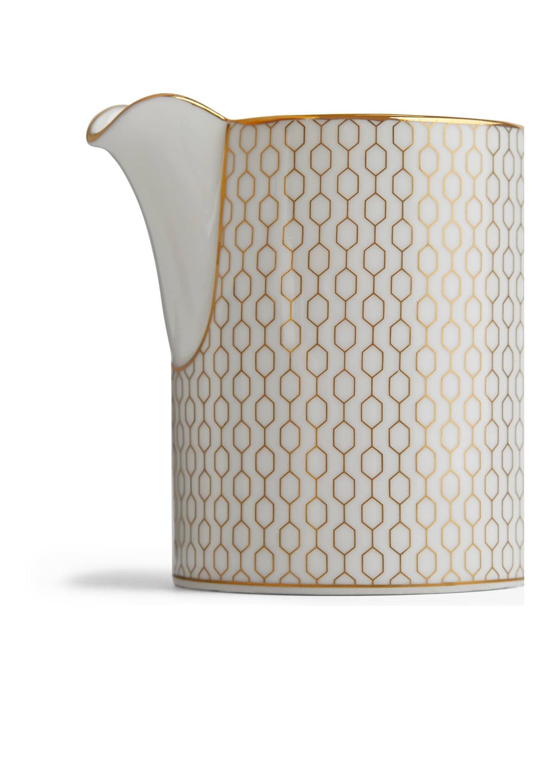 Wedgwood Gio Gold suikerpot en melkkan 2-delig - detail wit