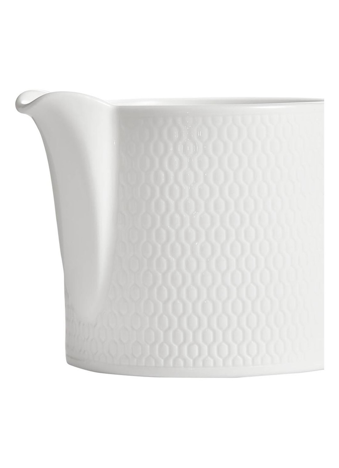 Wedgwood Gio suikerpot en melkkan set van 2 - voorkant 3 gebroken wit