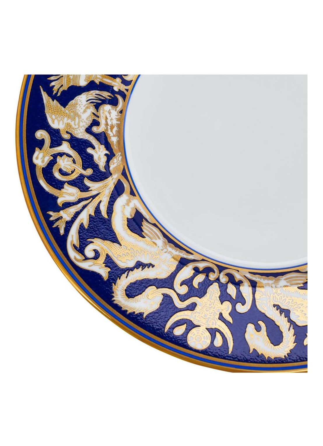 Wedgwood Renaissance Gold dinerbord 23 cm - achterkant kobaltblauw