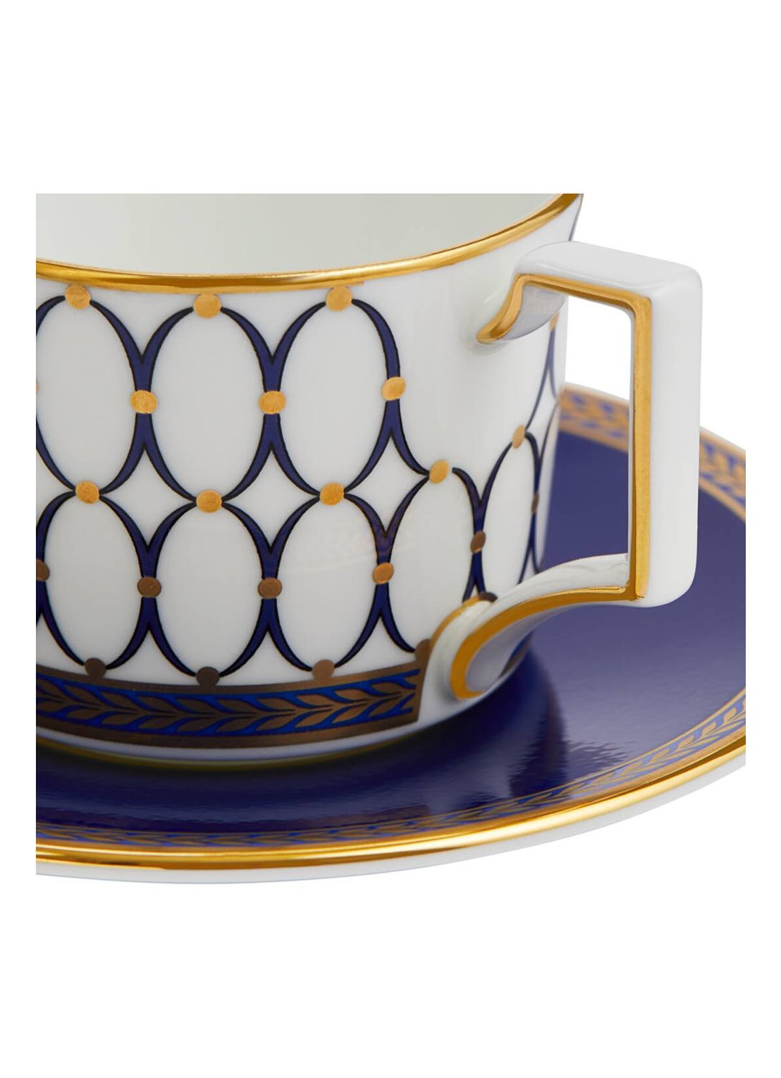 Wedgwood Renaissance Gold espressokopje en schotel 7 cl - voorkant 2 royalblauw