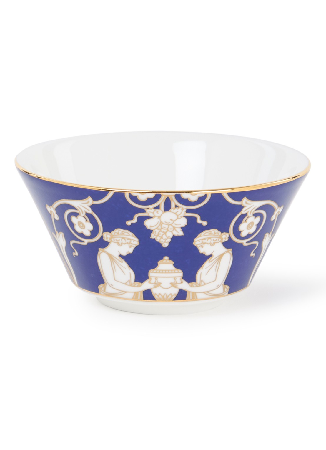 Wedgwood Renaissance Gold kom 11 cm  - voorkant donkerblauw