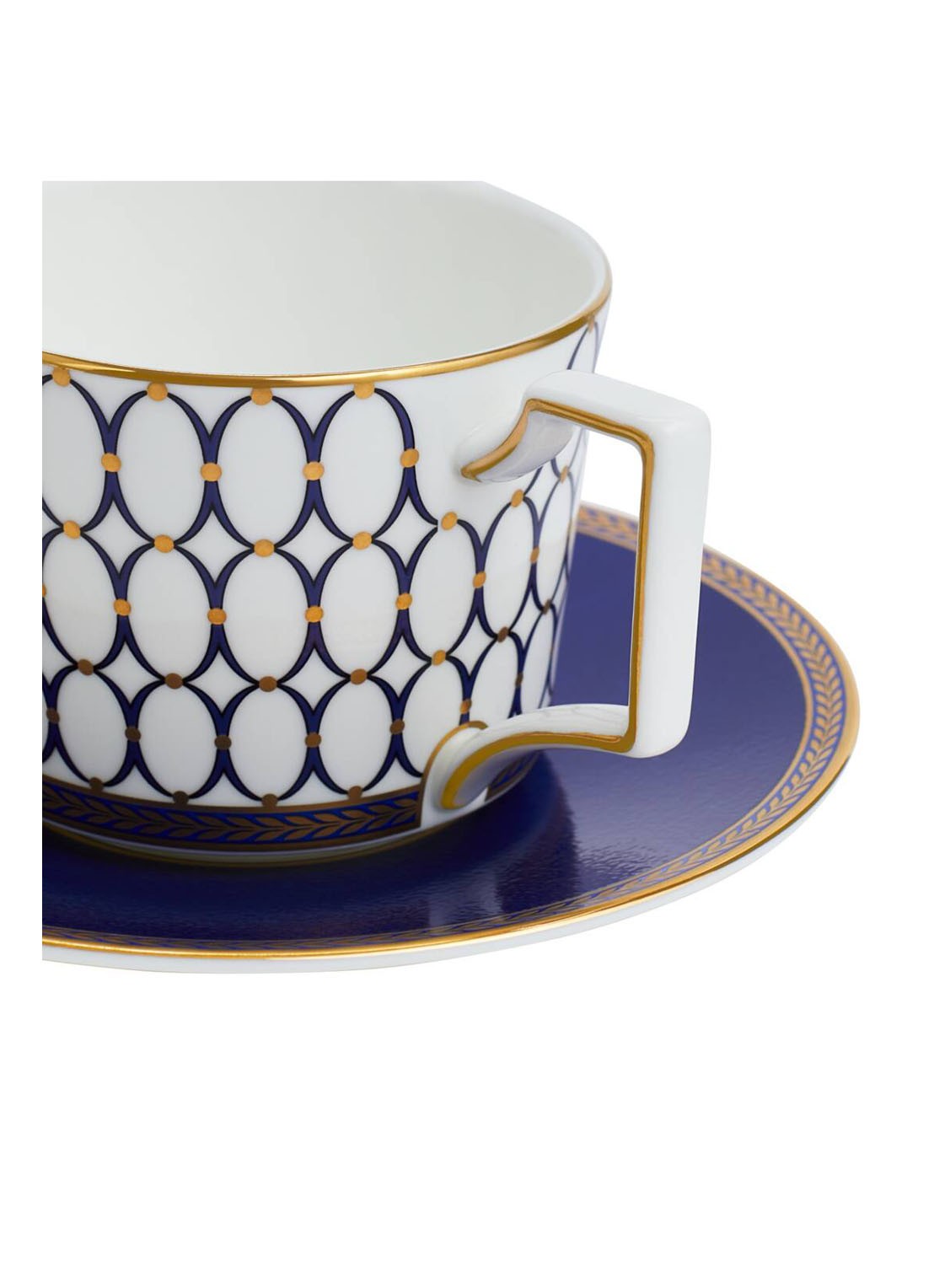Wedgwood Renaissance Gold kop en schotel 22 cl set van 2 - voorkant 2 blauw