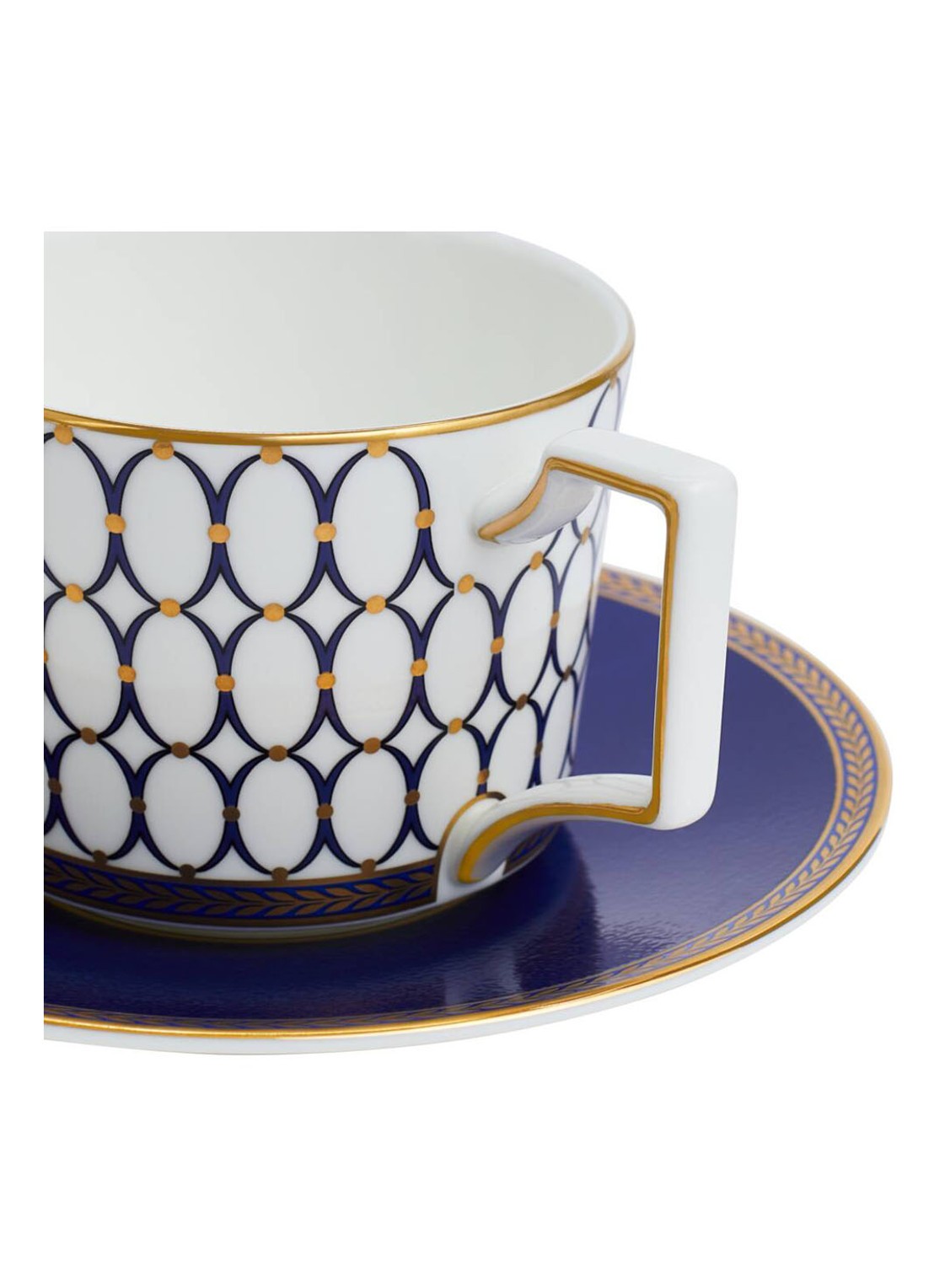 Wedgwood Renaissance Gold kop en schotel 25 cl  - voorkant 3 royalblauw