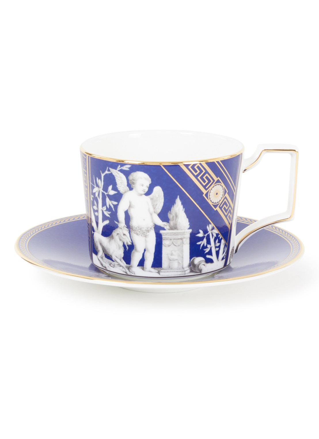 Wedgwood Renaissance Gold kop en schotel 25 cl - voorkant donkerblauw