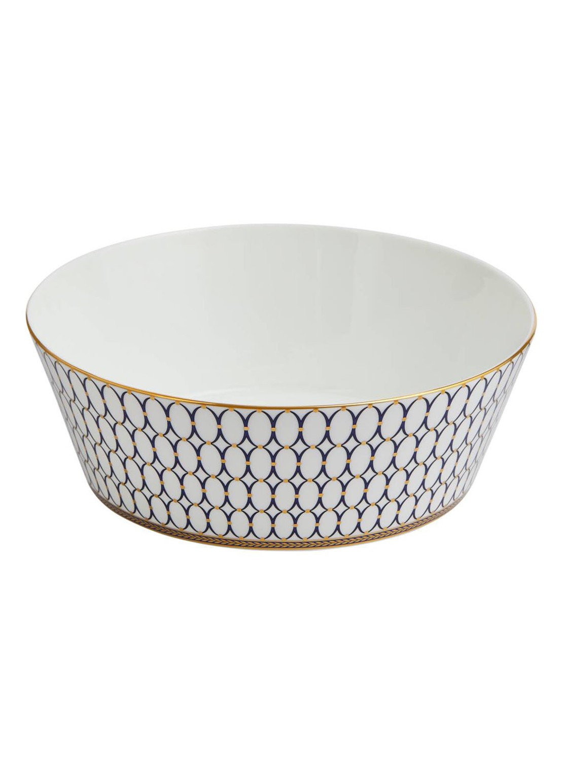Wedgwood Renaissance Gold saladeschaal 25 cm - voorkant 4 donkerblauw