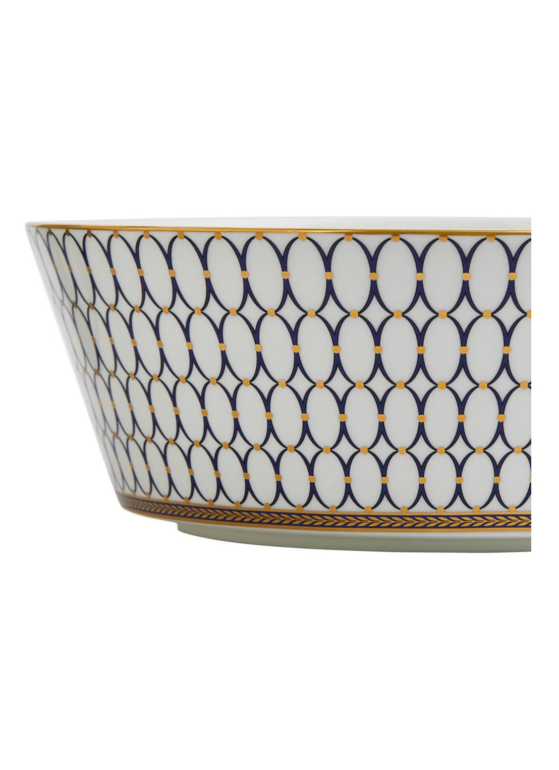 Wedgwood Renaissance Gold saladeschaal 25 cm - voorkant 5 donkerblauw