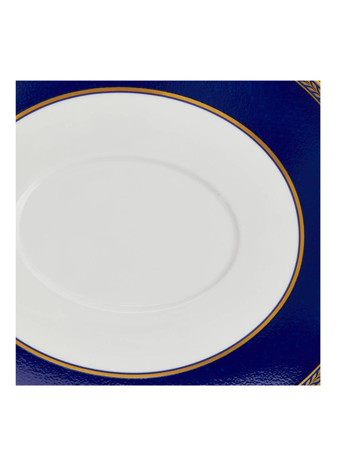Wedgwood Renaissance Gold serveerschaal 21 cm - achterkant royalblauw