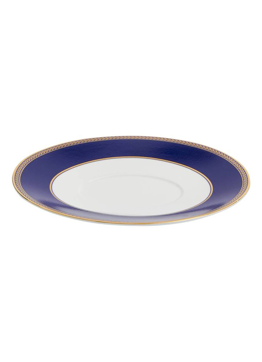 Wedgwood Renaissance Gold serveerschaal 21 cm - voorkant 2 royalblauw