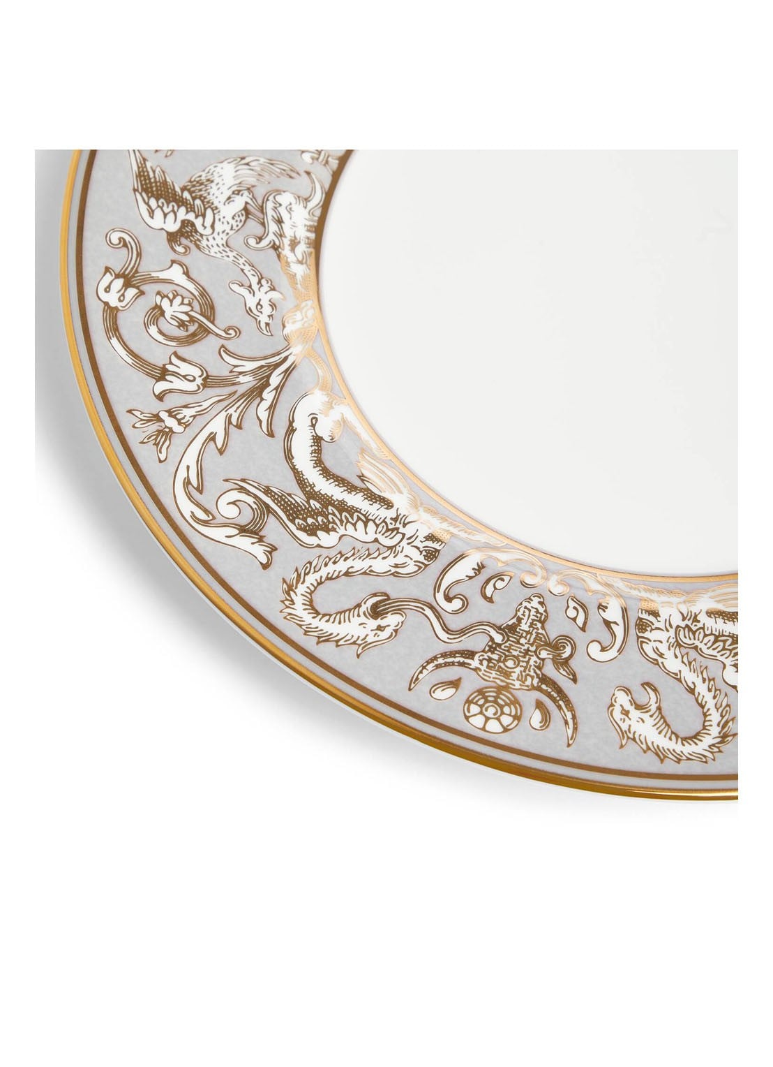 Wedgwood Renaissance Grey dinerbord 22,8 cm - detail grijs