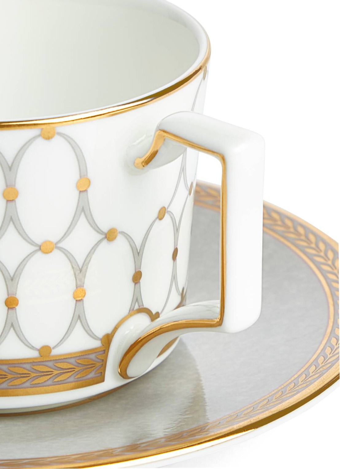 Wedgwood Renaissance Grey espressokopje en schotel 7 cl - voorkant 4 wit