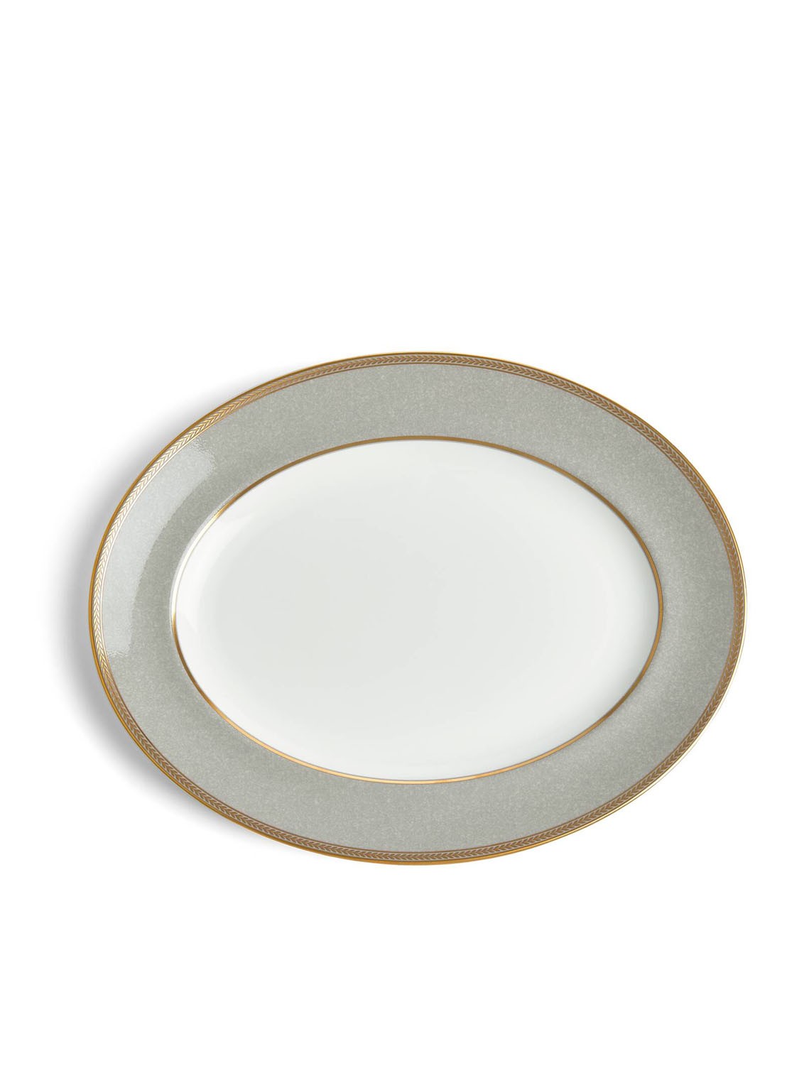 Wedgwood Renaissance Grey serveerschaal 35,7 cm  - voorkant 2 wit