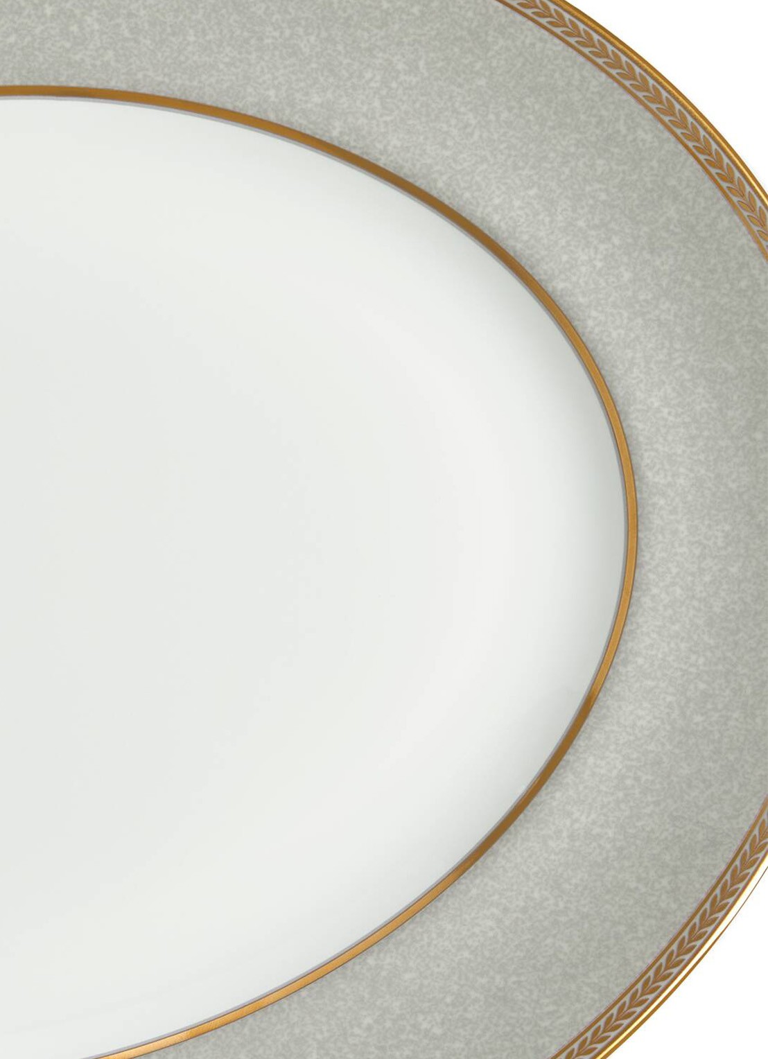 Wedgwood Renaissance Grey serveerschaal 35,7 cm  - voorkant 3 wit