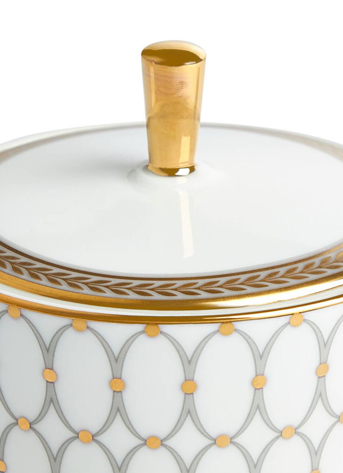 Wedgwood Renaissance Grey suikerpotje en melkkannetje 2-delig - voorkant 4 wit
