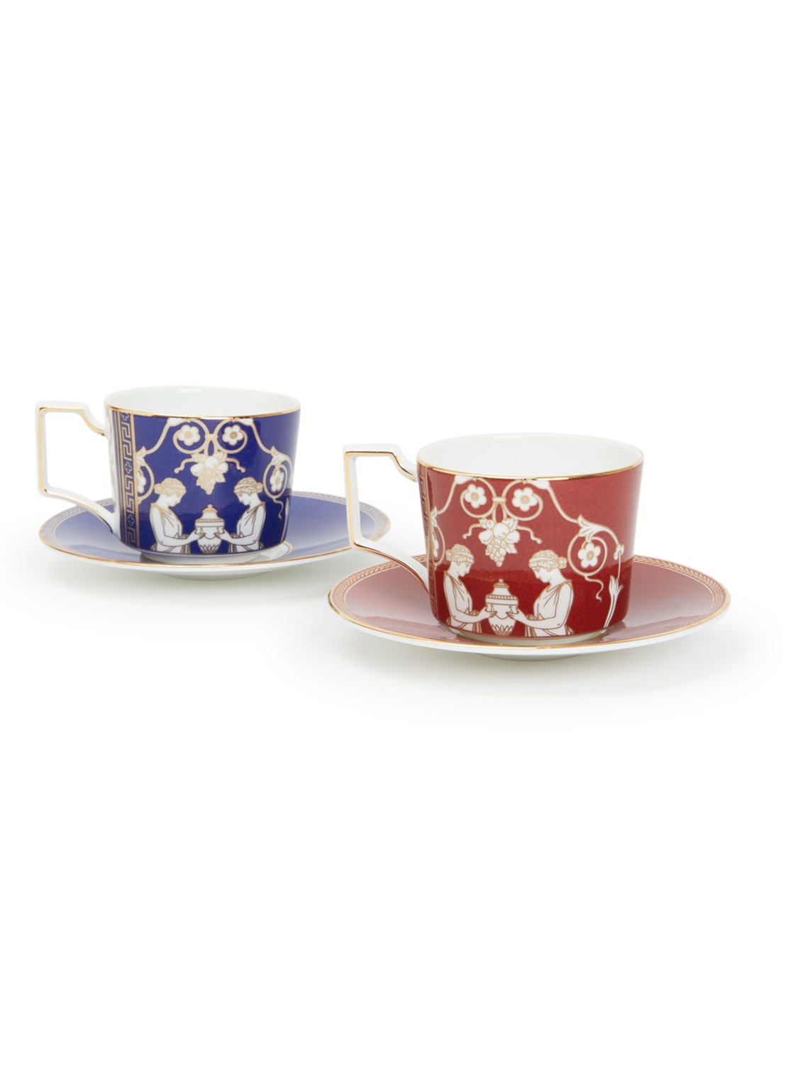 Wedgwood Renaissance Mix kop en schotel 25 cl set van 2 in geschenkdoos - voorkant donkerblauw