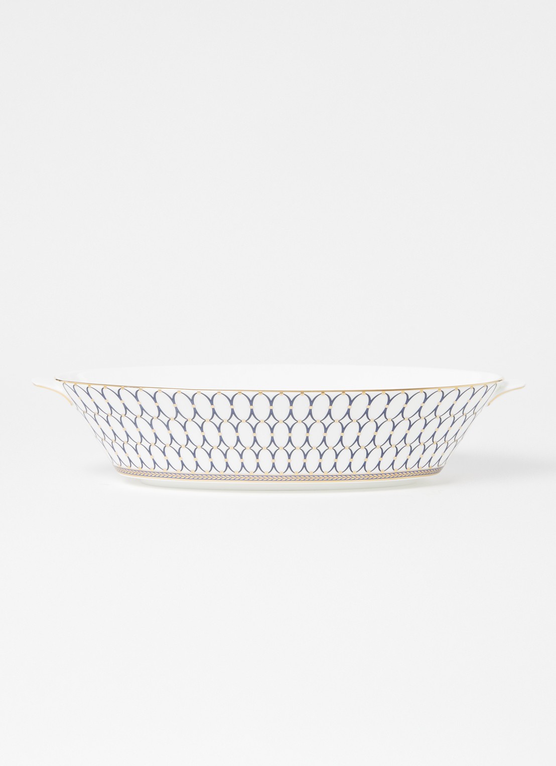 Wedgwood Renaissance Open saladeschaal 33 cm - voorkant 2 donkerblauw