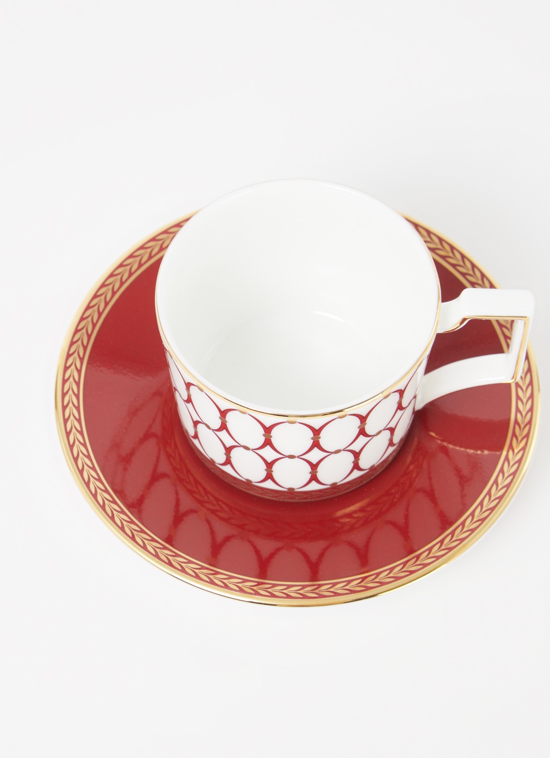 Wedgwood Renaissance Red espressokopje en schotel 7 cl - voorkant 2 rood