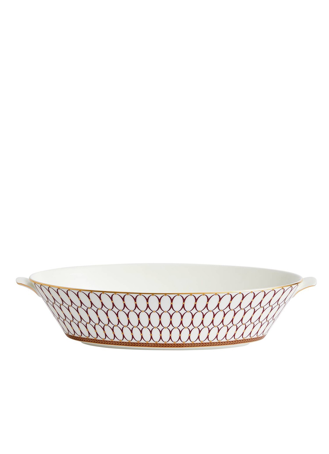 Wedgwood Renaissance Red saladeschaal 34 cm - voorkant 3 rood