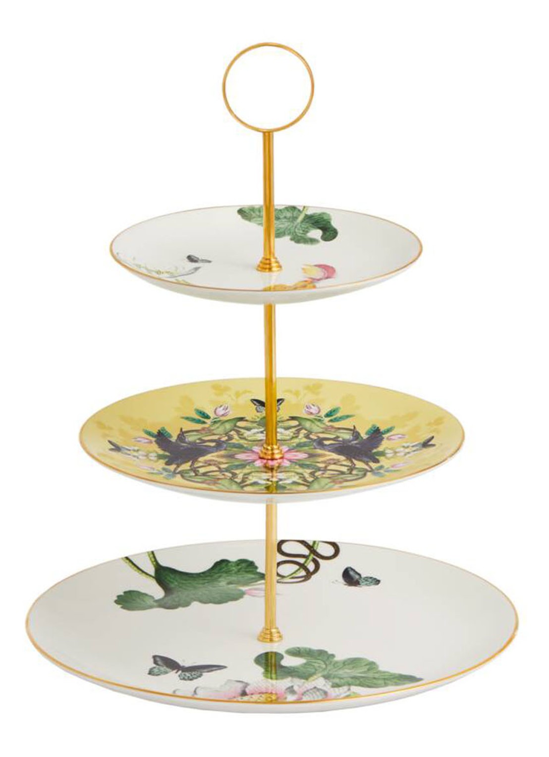 Wedgwood Waterlily etagère 34 cm - voorkant 5 wit