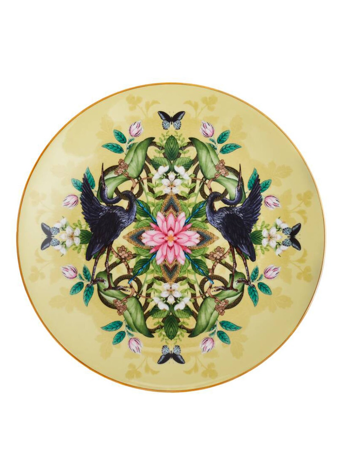 Wedgwood Waterlily ontbijtbord 20 cm - detail 3 lichtgeel