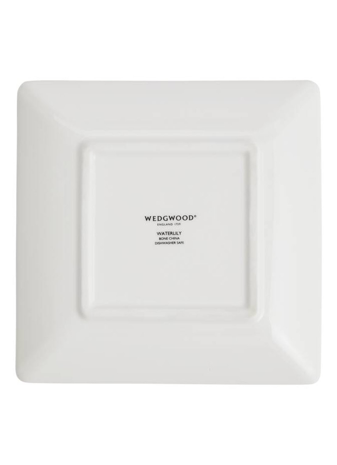 Wedgwood Waterlily serveerschaal 14,5 x 14,5 cm - achterkant groen
