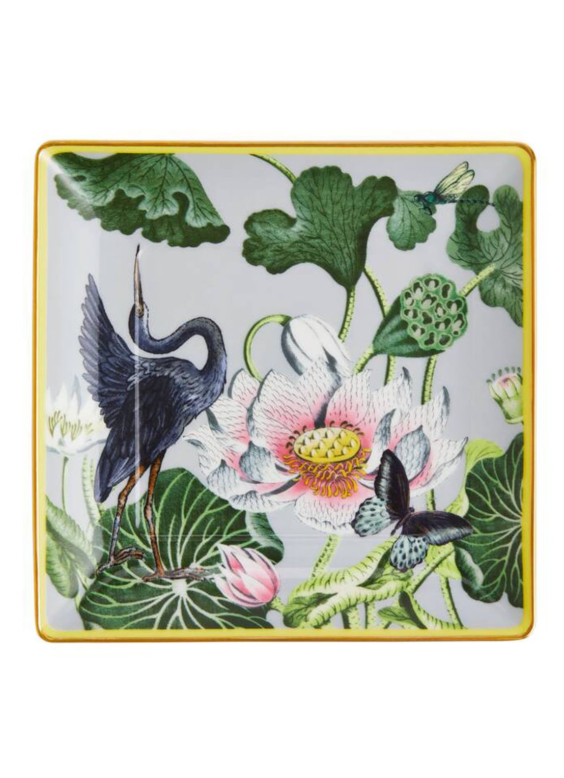 Wedgwood Waterlily serveerschaal 14,5 x 14,5 cm - detail 4 groen