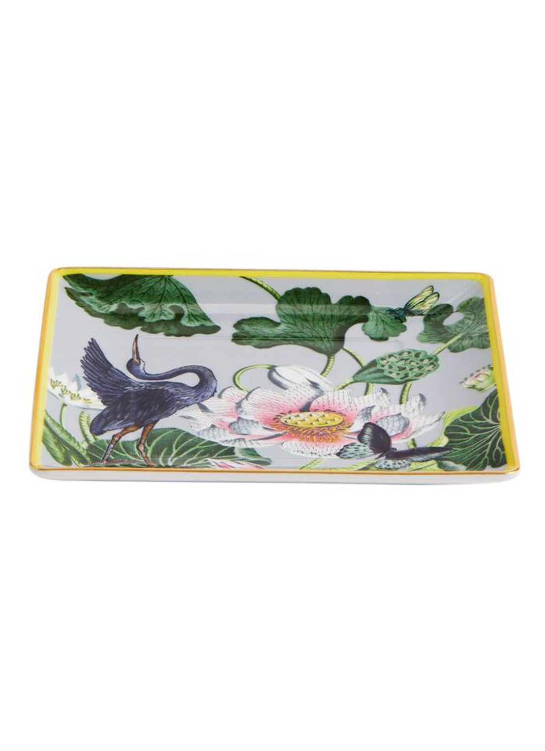 Wedgwood Waterlily serveerschaal 14,5 x 14,5 cm - voorkant 2 groen