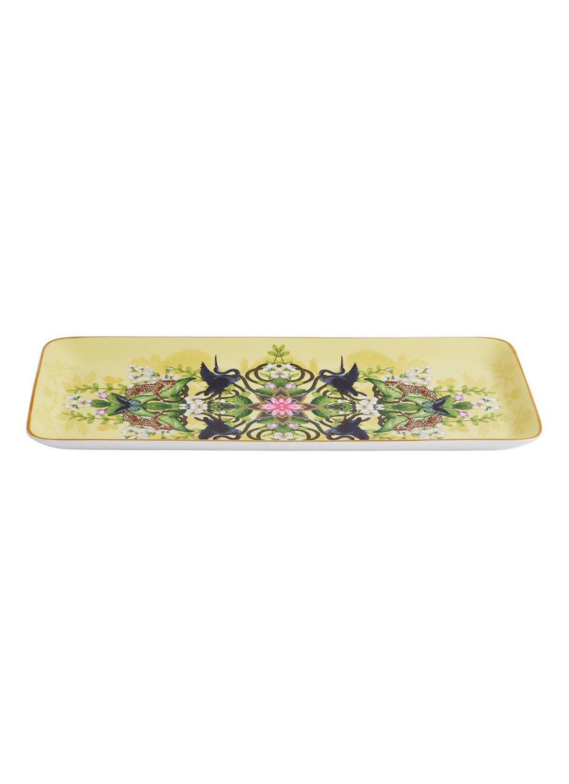 Wedgwood Waterlily serveerschaal 34 cm - voorkant lichtgeel