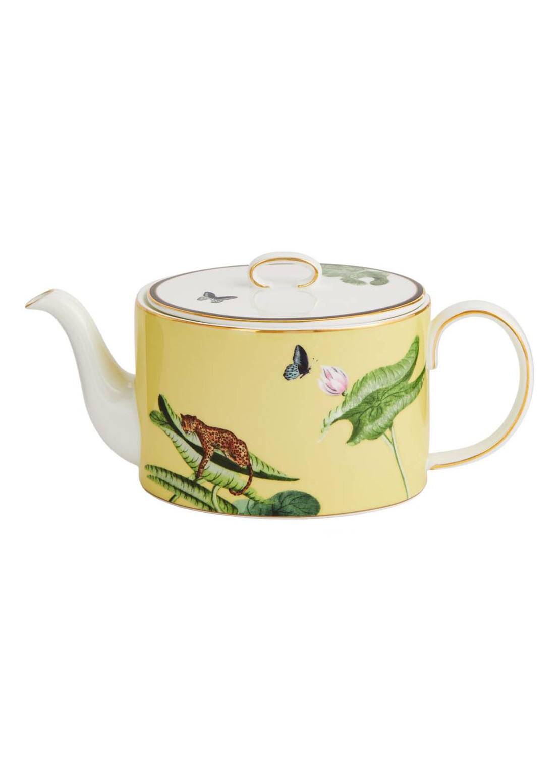 Wedgwood Waterlily theepot 1 liter  - voorkant 2 abrikoos