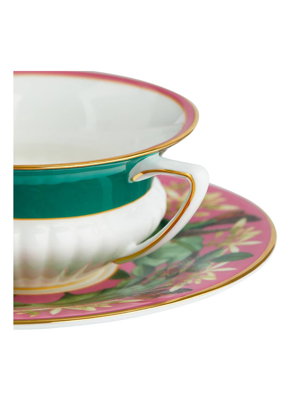 Wedgwood Wonderlust Lotus kop en schotel 20 cl - achterkant 3 turquoise