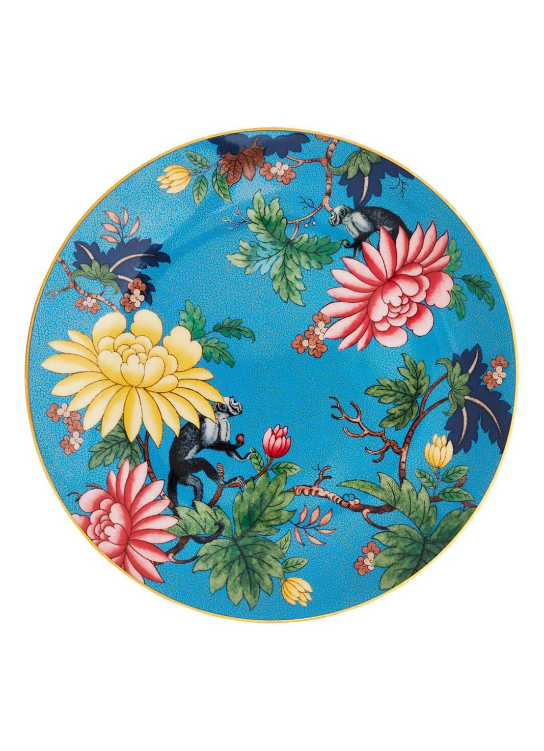 Wedgwood Wonderlust  Sapphire Garden ontbijtbord 20 cm - detail 5 lichtblauw
